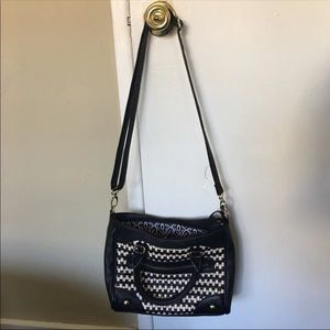 Steve Madden Black White Shoulder Handbag Gold
